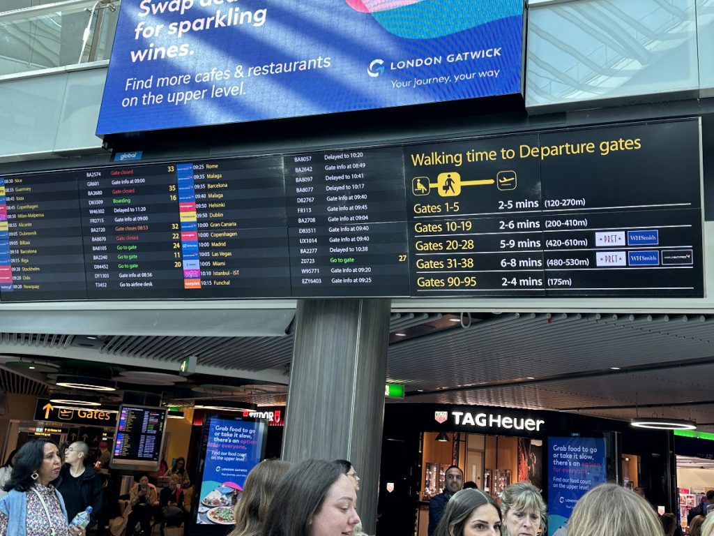 Departure board at airport