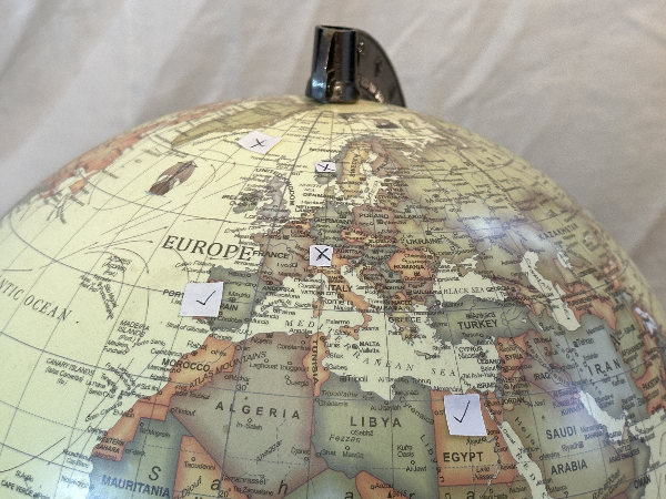 Globe showing Europe