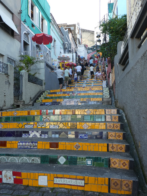 Steps faced with tiles