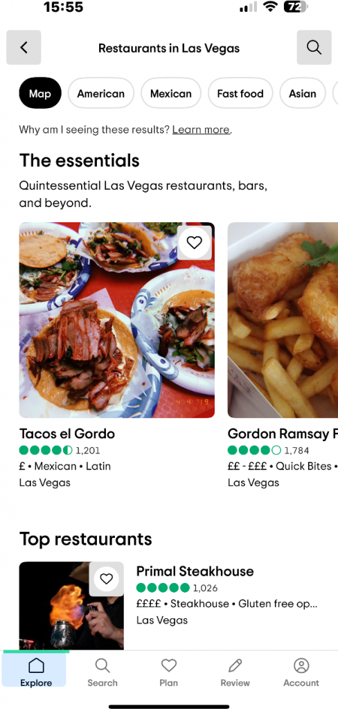 Researching on Tripadvisor