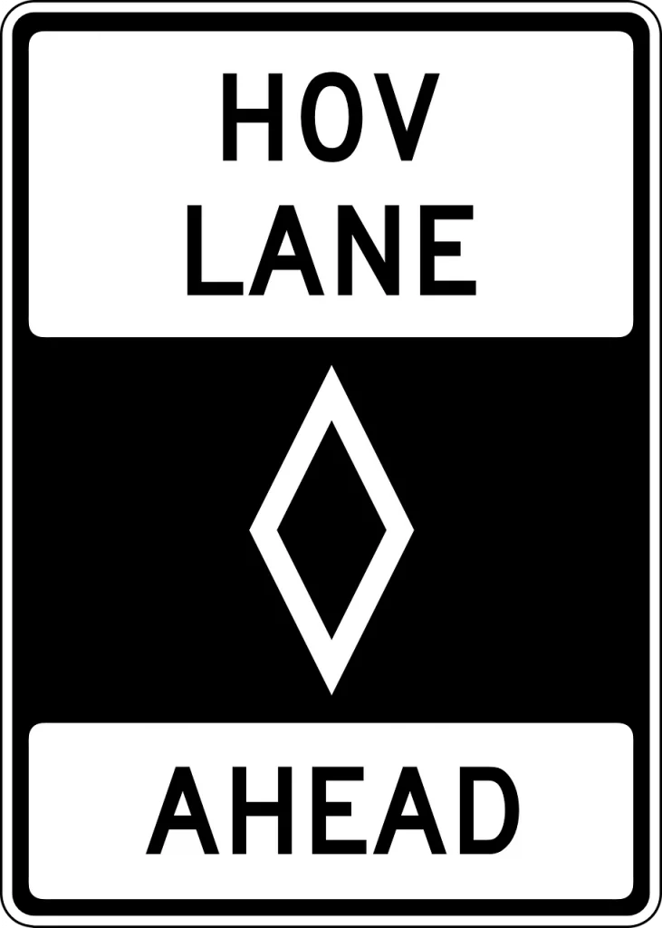 HOV Lane sign