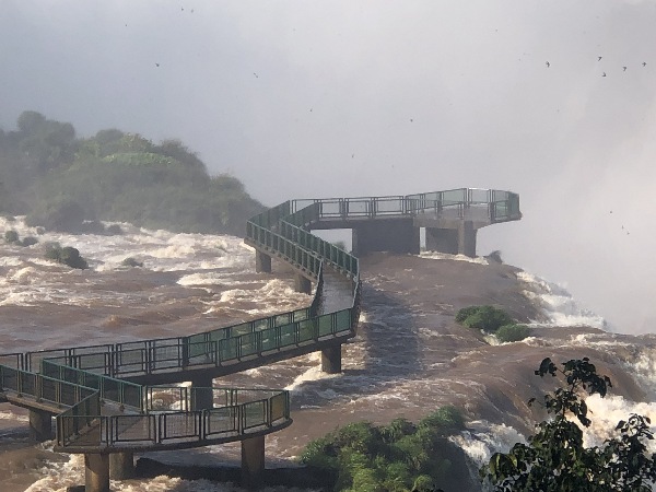 Walkway over falls