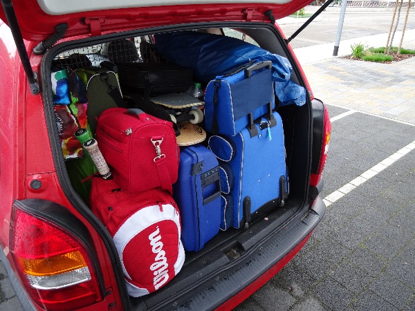 Luggage in car