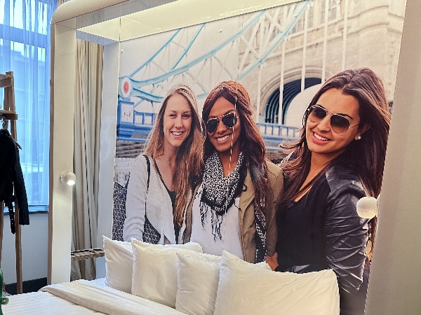 Large picture at head of bed